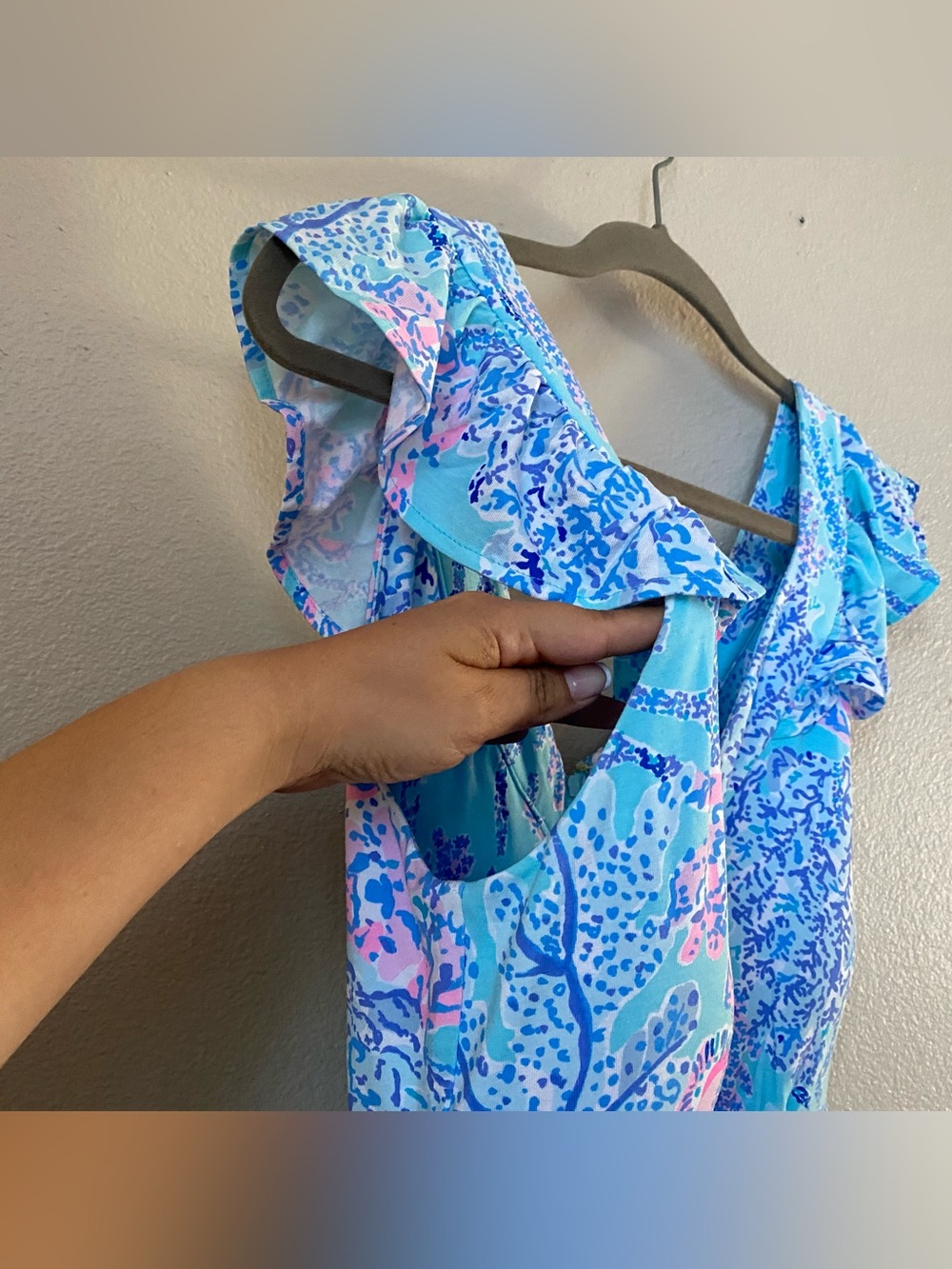 Lilly Pulitzer Size 12 Vyra Midi Dress in Blue Ibiza Now You Sea Me - Picture 5 of 8
